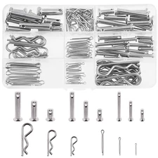 122 Pcs 15 Sizes 304 Stainless Steel Clevis Pin and Clips Assortment Kit, M4 M6