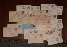 Storia postale Regno  lotto di 18 cartoline e 2 Buste varie affrancature Timbri 