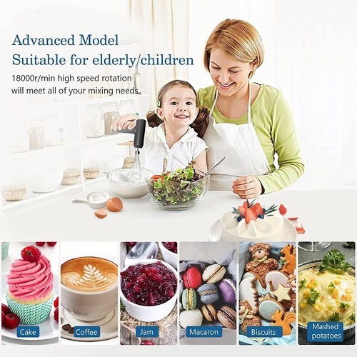3 Speed Electric Hand Held Mixer Electronic Handheld Whisk Food Blender Egg Cake - Picture 4 of 11