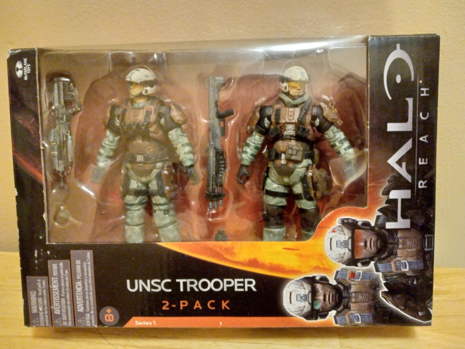 MCFARLANE HALO REACH COVENANT ELITE ULTRA FIGURE & UNSC SUPPORT TROOPER