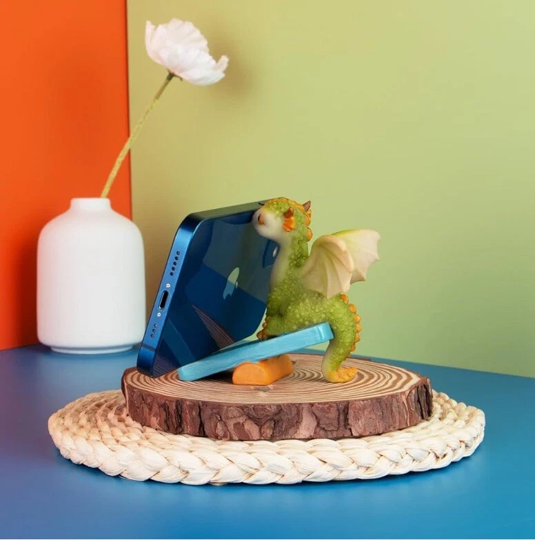 Фигурка дракона, резиновый домашний декор, милые украшения, подставка для телефона - Изображение 2 из 4