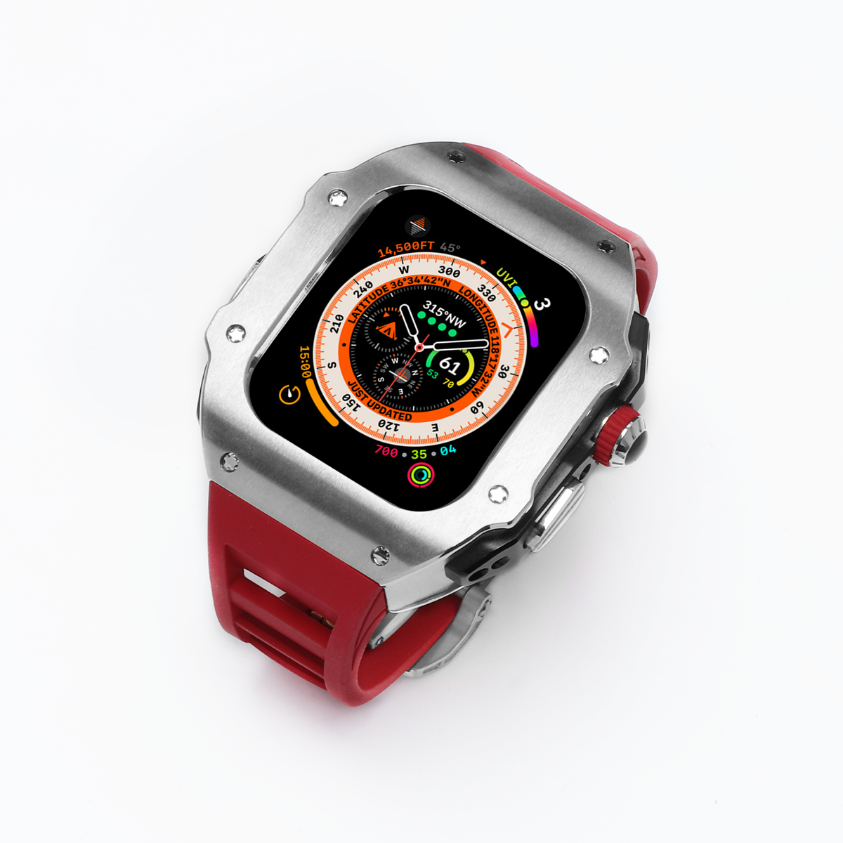 For Apple Watch Ultra 2 49mm Luxury Stainless Steel Case + 