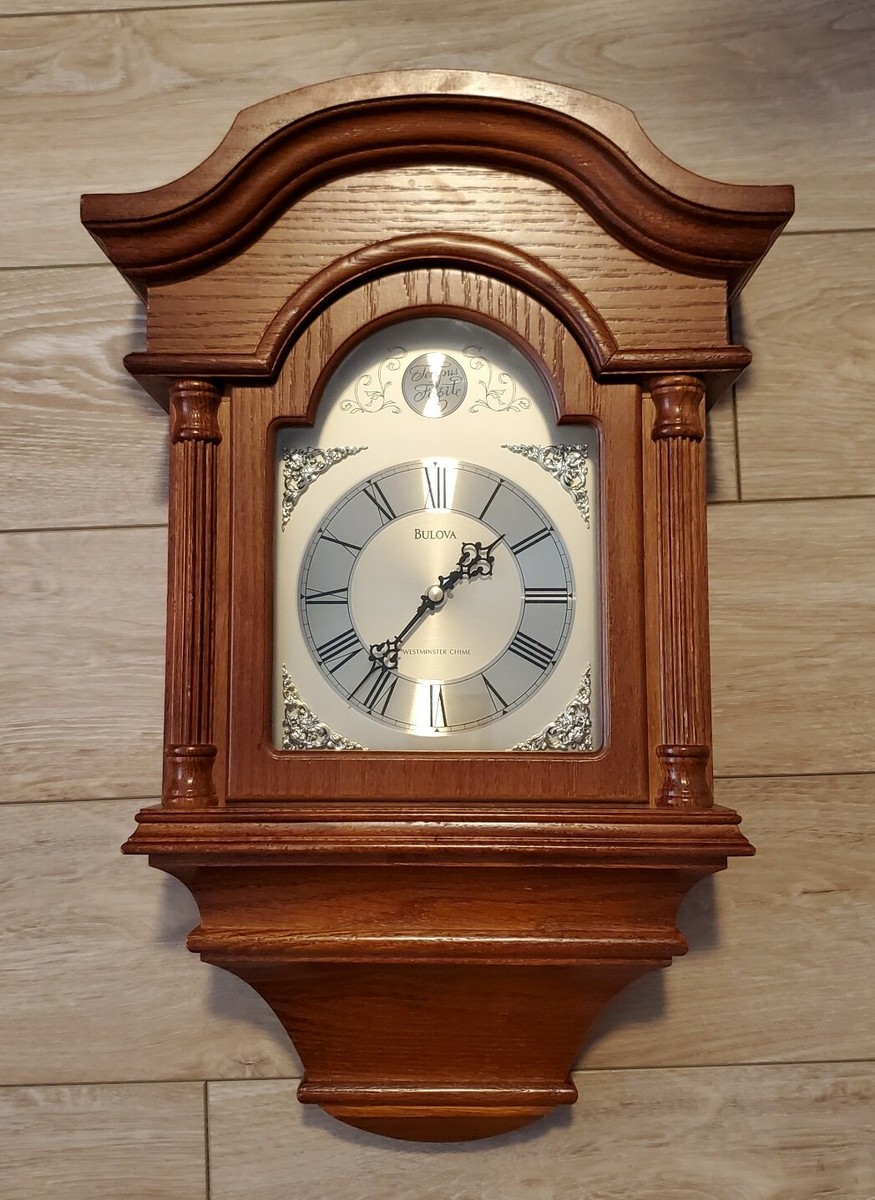 Bulova Tempus Fugit Large Wall Mount Wooden Westminster Chime