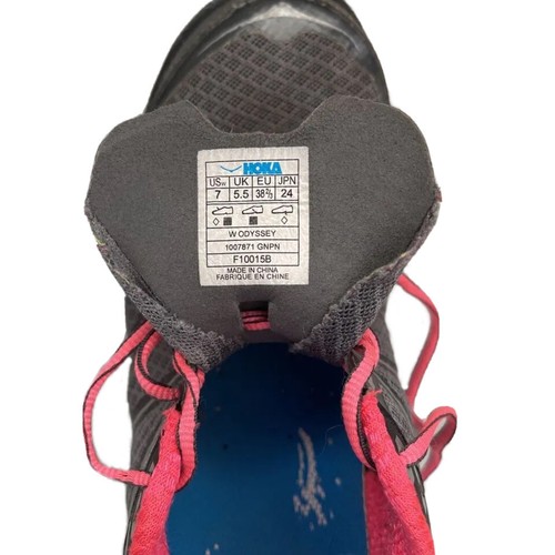 Hoka One One Womens Odyssey Running Shoes Gray Pink Low Top Mesh Lace Up 7 - Picture 9 of 12