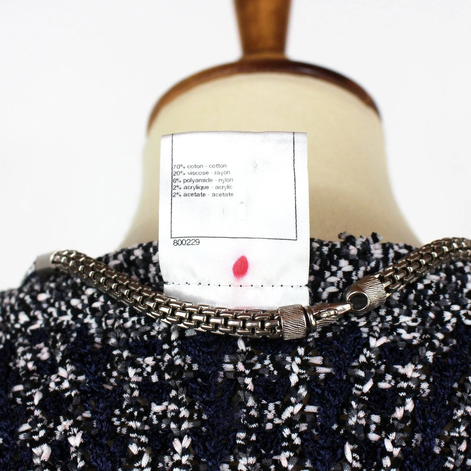 Maglione Chanel 2012 maglia tuta blazer bordo catena aperto davanti cardigan giacca tg 38