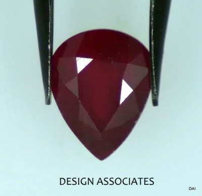 RUBY 10.73x8.55MM PEAR CUT EARTH MINED AND TREATED GEMSTONE AAA 4.91 CT (180931)