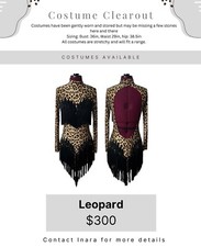 latin dance costume woman leopard print size 8-10