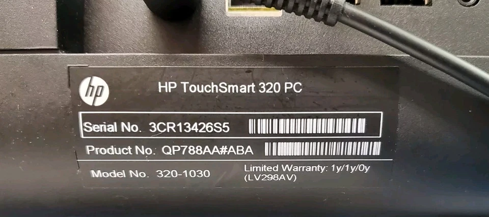 HP TouchSmart 320-1030 AMD A4-3400 4GB DDR3 Ram 20" Touch All-In-One NO HDD - Image 3 of 3