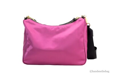 Versace Small Dahlia Nylon Fabric Medusa Pendant Crossbody