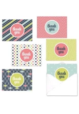 Thank You Note Card Assortment Pack - Set of 36 cards - 6 designs blank inside -