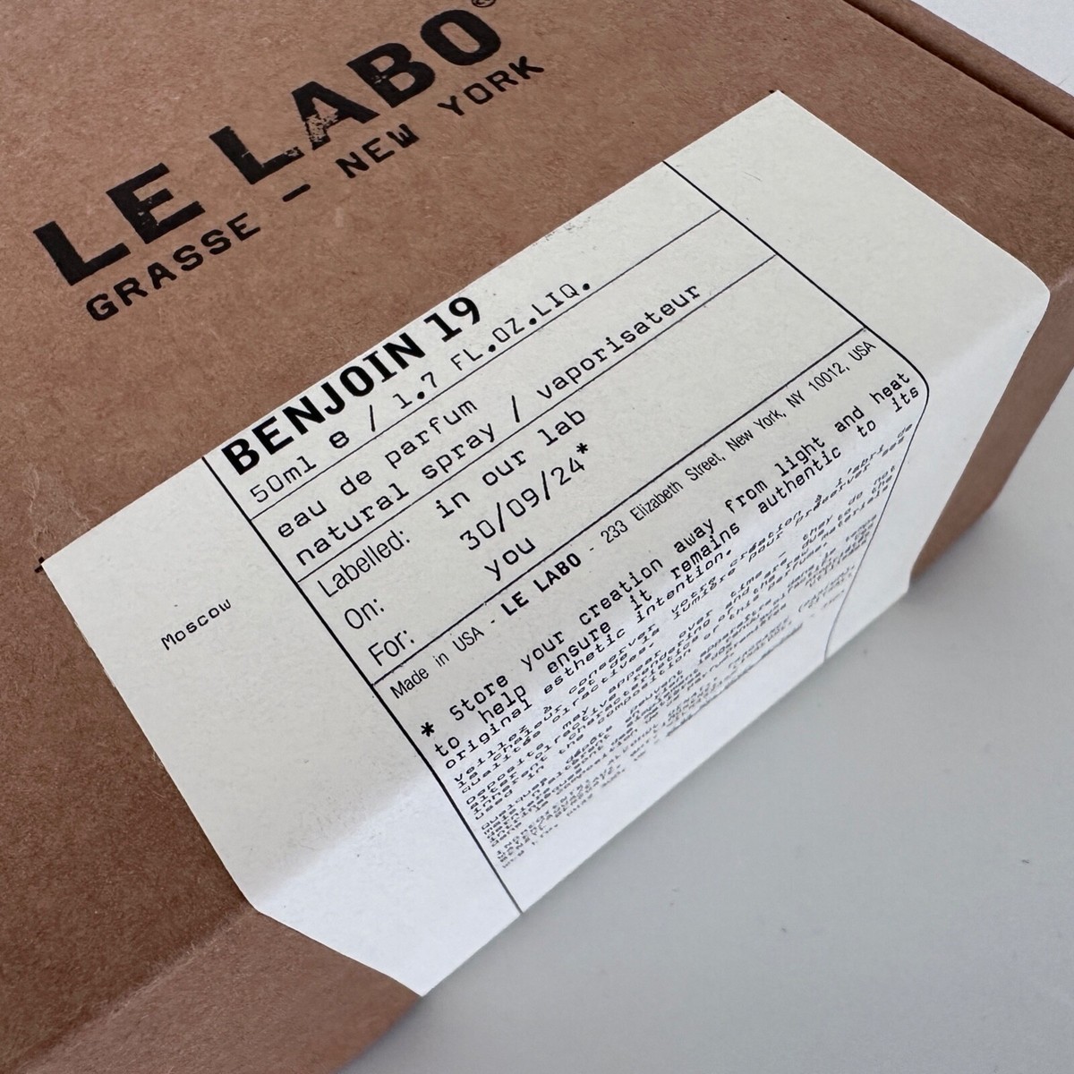 Le Labo Benjoin 19 Moscow City Exclusive EDP 50 ml - 1.7 fl. oz
