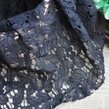 57" Width Cotton Lace Fabric Leaves Flowers Embroidery Guipure Lace Fabric 1Yard