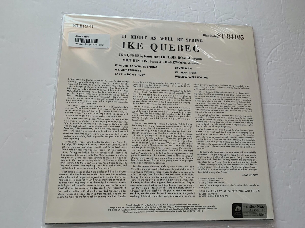 Ike Quebec - It Might As Well Be Spring(180g Numbered Vinyl