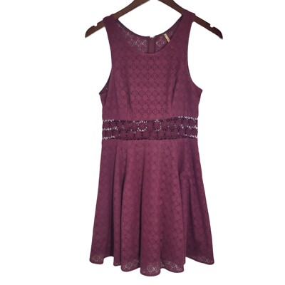 free people lace skater dress Free People Women's Burgundy Daisy Cutout Lace Skater Dress Size 2 Fit And  Flare