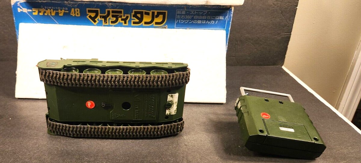 VINTAGE 1980'S TOMY TAIYO JAPAN RC MIGHTY TANK W/ BOX NIKKO