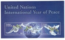 Antigua & Barbuda United Nations International Year Of Peace Stamps Sheet #2674