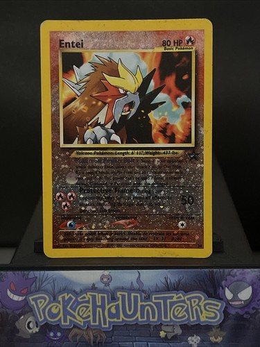 Pokemon Card Entei Black Star Promo 34 Reverse Holo Movie Promo Played - 第 1/4 張圖片