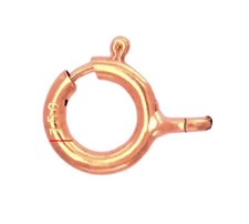 5.5mm 18k STANDARD WEIGHT Solid Rose Pink Gold Spring Ring Clasp OPEN Jump Italy