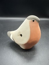 1987 Folk Art Clay Ceramic Bird Whistle Call Made in Finland Handmade
