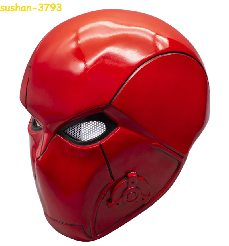 Capucha Roja Cosplay Batman Robin Casco Máscara Resina Rojo Halloween Accesorios de utilería   Foto 3 de 4