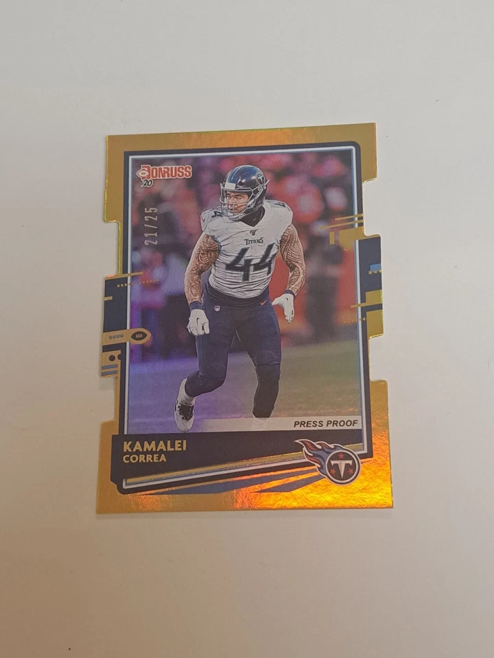 2020 Panini Donruss Press Proof Gold Die-Cut #/25 Kamalei Correa Titans  - Image 3 of 4
