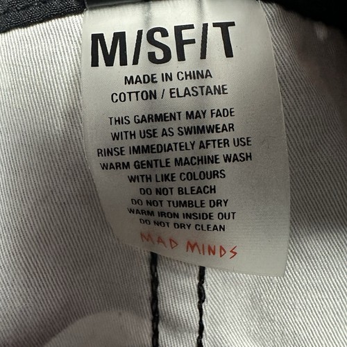Misfit Mad Minds M/SF/T NWT Dead Yes Shorts Size 34 Black Surf Wear Boardies - Foto 14 di 17