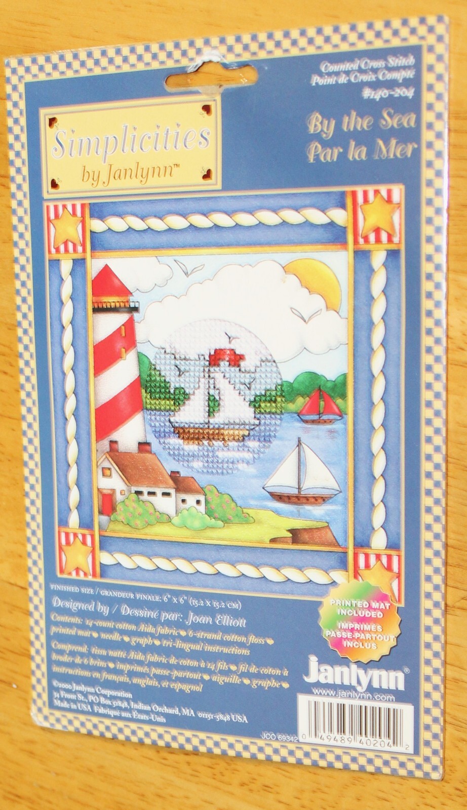 Janlynn Simplicities ~ BY THE SEA Counted Cross Stitch Kit #140-204 Elliott NEW