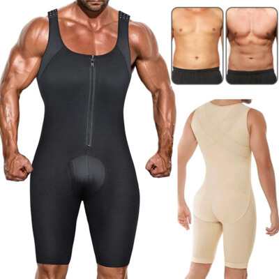 Men Tummy Control Bodysuit Body Shaper Seamless Slimming Trimmer Waist Trainer