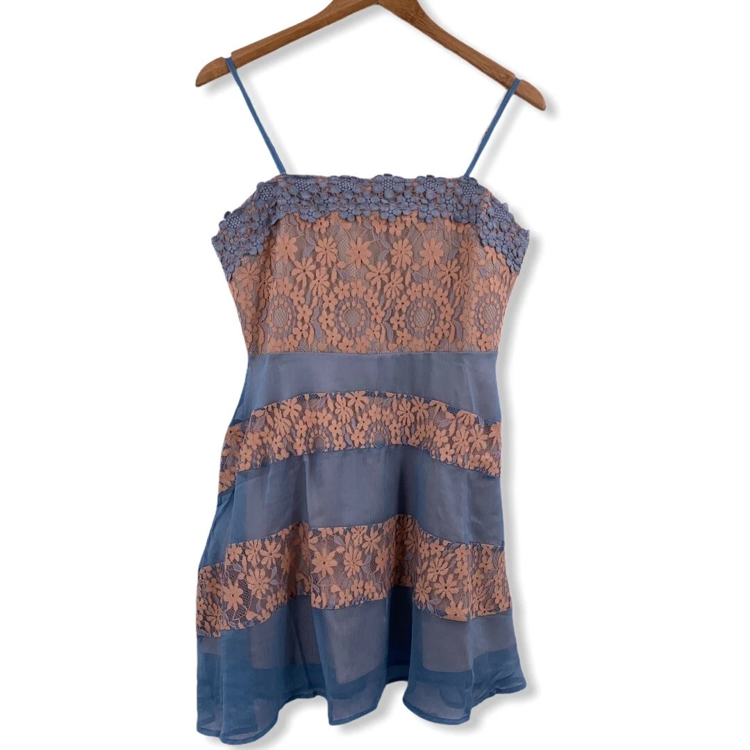 Foxiedox Blue Lace Fit Flare Dress New Medium eBay