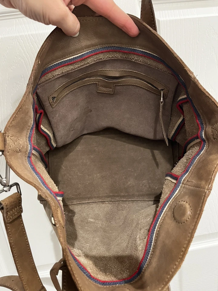 Bolso Bandolera Convertible Madewell Stockholm Cuero Taupe Foto 3 de 4