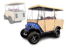 Rain Cover Enclosure for Lifted Golf Cart w long Roof back Seat Ezgo Club Yam