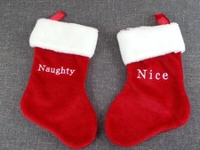 2 Piece Naught / Nice Christmas Holiday Stockings