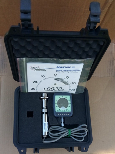MAHR LINEAR TRANSDUCER W/MAXUM III DIGITAL ELECTRONIC INDICATOR W/PELICAN CASE - Picture 6 of 23