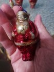 Set Of 4 Antique Santa Saint Nick Christmas Shiny Plastic Tree 3.5" Ornament — photo 4