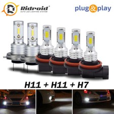 Combo Led Headlight H7h11h11 High Low Beamfog Light Bulbs 3 Sets 6000k White Combo Led Headlight H7h11h11 High Low Beamfog Light Bulbs 3 Sets 6000k White