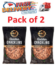 Mac's Chicharrones Golden Pork Cracklins, Fried Pork Fat with Skin 8oz Pack of 2