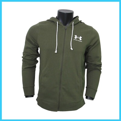 UNDER ARMOUR felpa uomo cotone cappuccio 1370409 390 VERDE