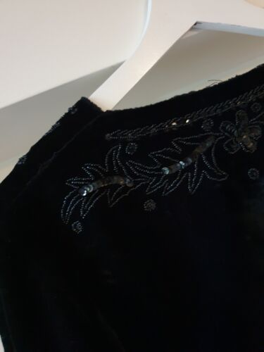Rare Vintage boho Embroidered Sequin Velvet Bolero Evening Jacket Xmas Party s m - Picture 7 of 18