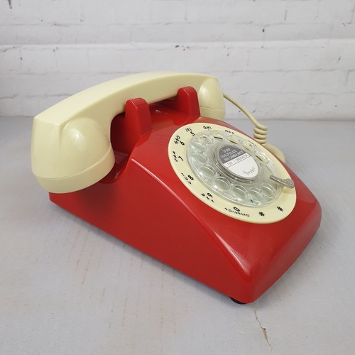 Telefono fisso da scrivania retro Steepletone ROSSO riproduzione quadrante rotante modello STP1960 - Foto 7 di 22
