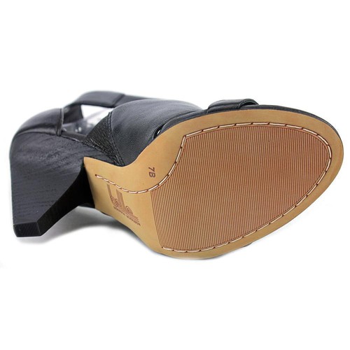 Belle by Sigerson Morrison Forum Leather Black Open Toe Sandal US Sz 7 Shoe - 第 7/7 張圖片