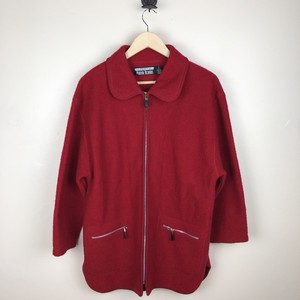 À Rouge Taille Zip Laine Éclair For Percy Fermeture Femme Manteau Petit Richards J Marvin En w8zApqxFW