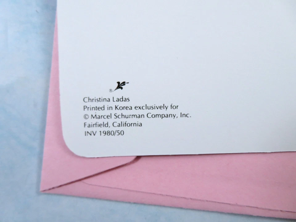 Convites cartões planos em branco Christina Ladas fita floral 6 com 7 envelopes rosa - Imagem 3 de 4