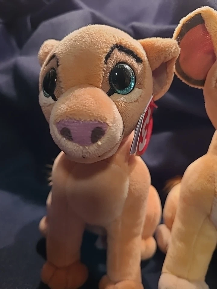 Walt Disney Simba & Nala El Rey León TY Brillo Gorro Bebés Set- 7"" Foto 2 de 4
