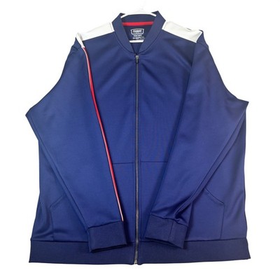 The Foundry Supply Co Mens Navy Blue Track Jacket Racing Stripe 2XLT Tall