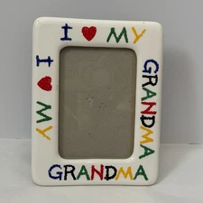 I Love My Grandma Colorful Ceramic Picture Frame Holds 4x6 Photo