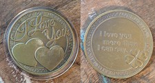 I Love You Lucky Good Luck Coin Metal Medal Bronze Color 1.5"