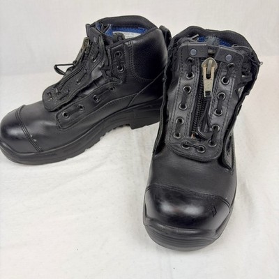 Haix Airpower R8 Mens Black Leather Front Zip Safety Work Boots 7.5W Womens 9.5