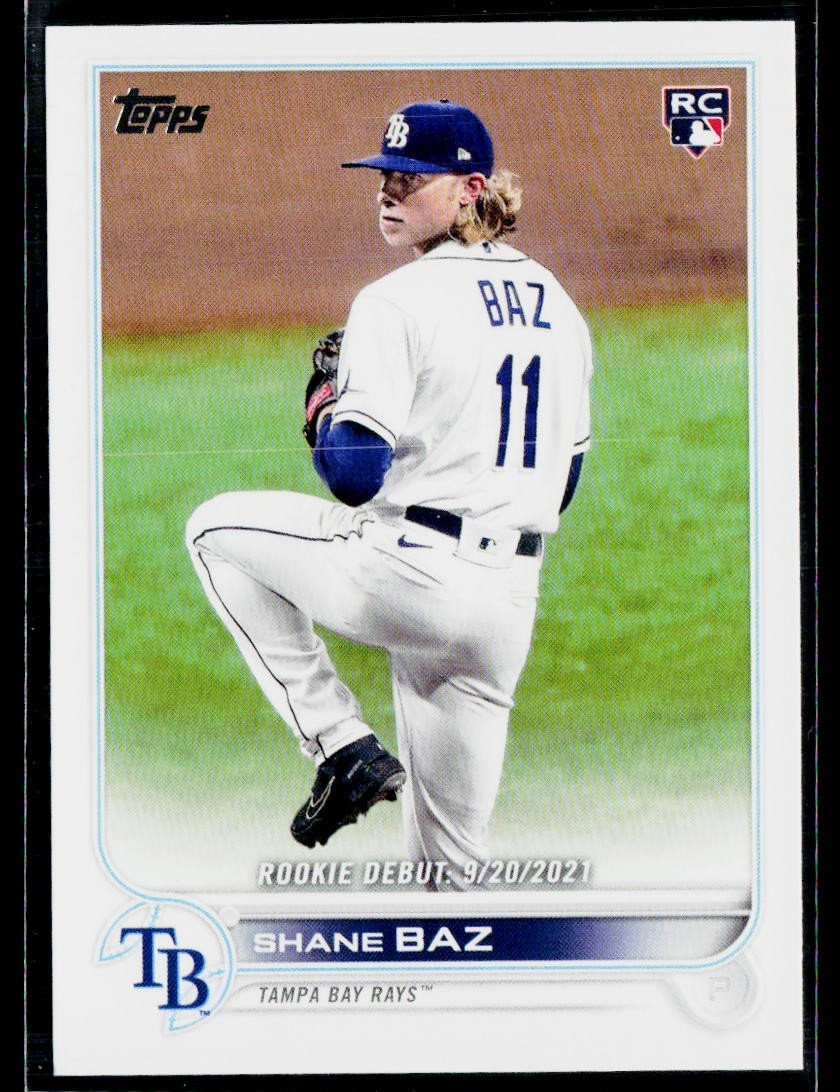 2022 Topps Update Series Shane Baz Rookie Debut #US240 Tampa Bay Rays