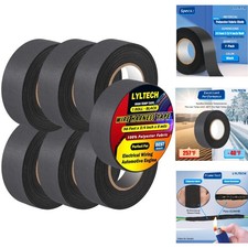 7 Pk Wire Harness Tape Flame Retardant Automotive Cloth Tape - 3/4" x 30ft Black