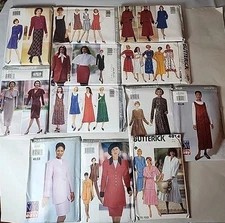 VTG Lot 12 Women's Butterick Sewing Patterns Fast&Easy See&Sew Dresses & Suits